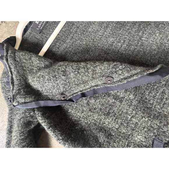 Lanvin Collection Boiled Wool Sweater Coat Gorgeous Lace Edge Button Down - Picture 9 of 16